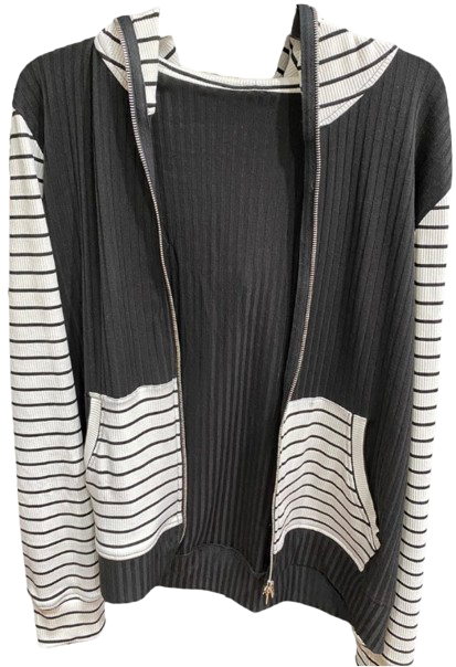 WS24 STRIPED KNIT FULL ZIP-UP